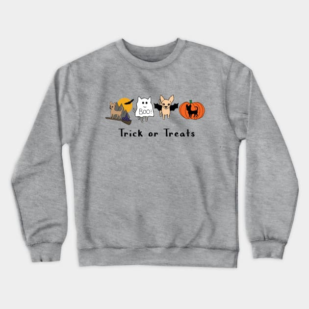 Lilac Halloween Chis - Smooth coat chihuahuas - Halloween Chihuahua Tee Crewneck Sweatshirt by bettyretro